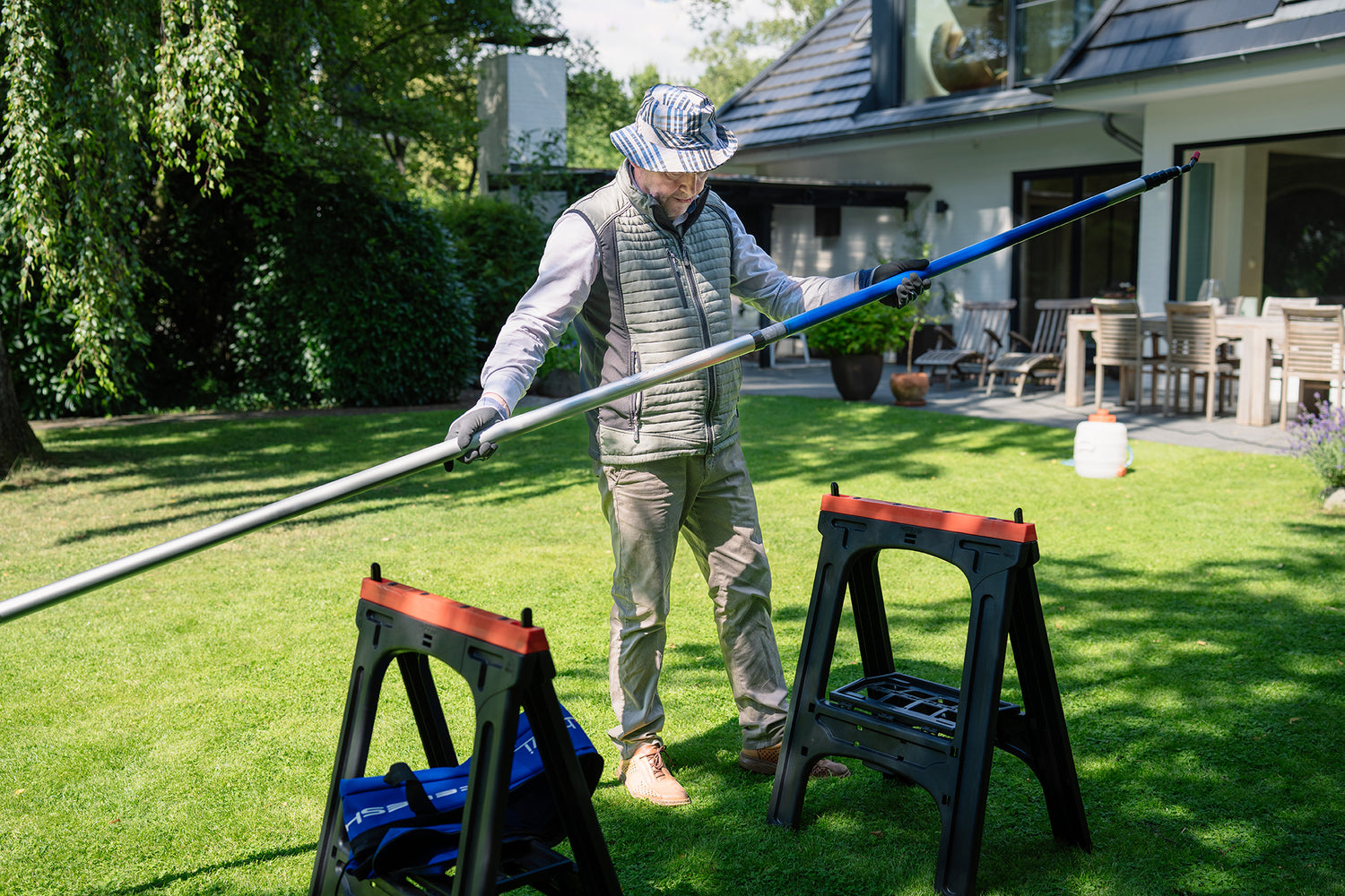 Khawi Teleskoplanze Detailaufnahme Lanze zusammensetzen - Dach & Fassade reinigen